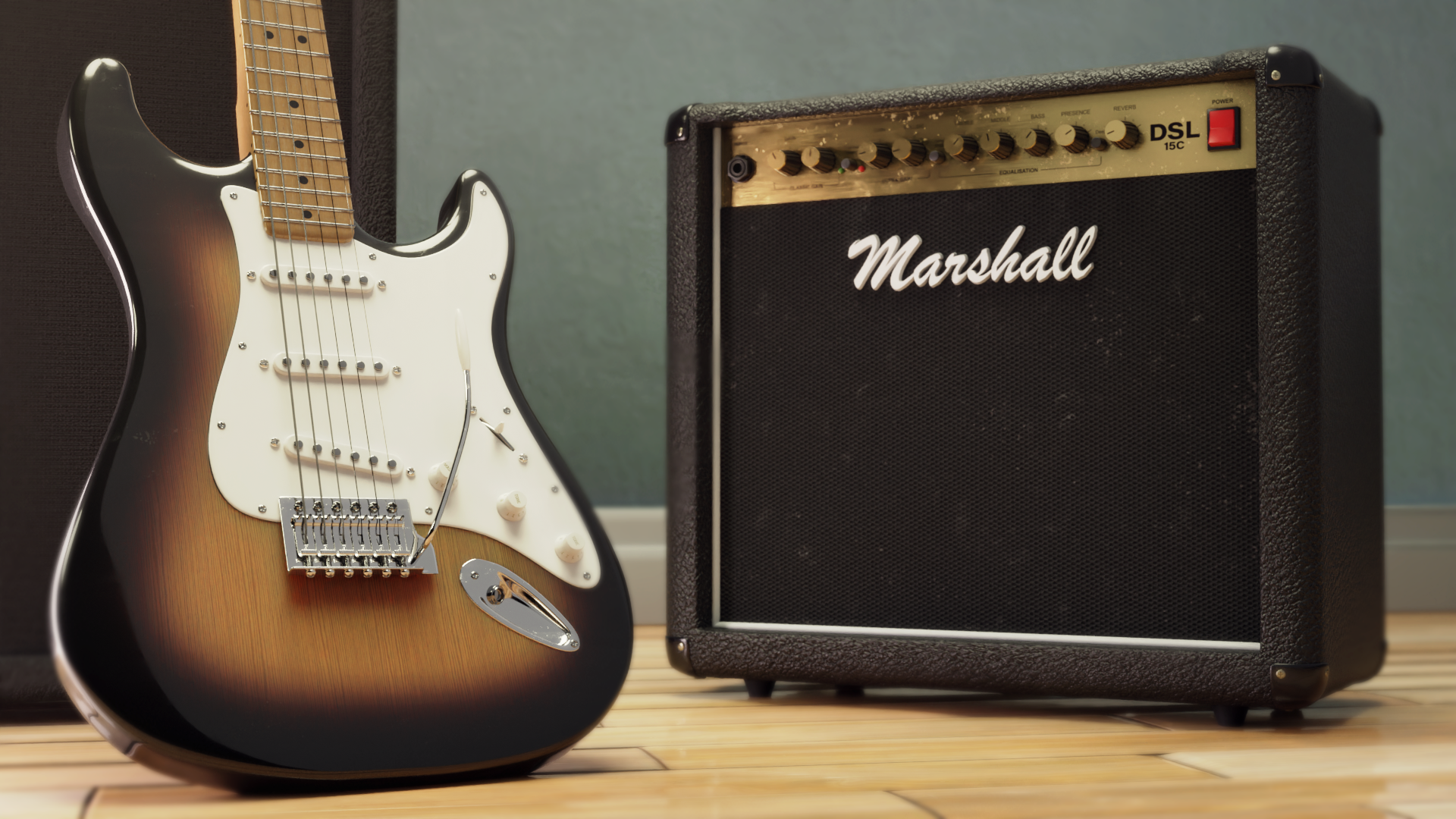 Stratocaster and amp